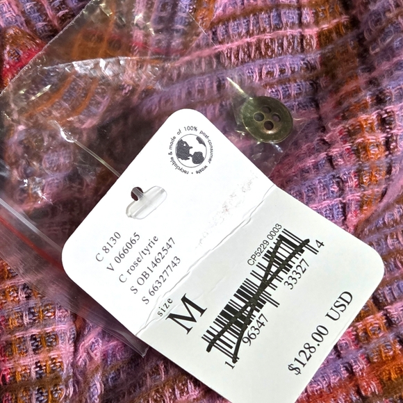 Free people Alexa plaid mini dress button front pink orange medium NWT - Picture 5 of 13